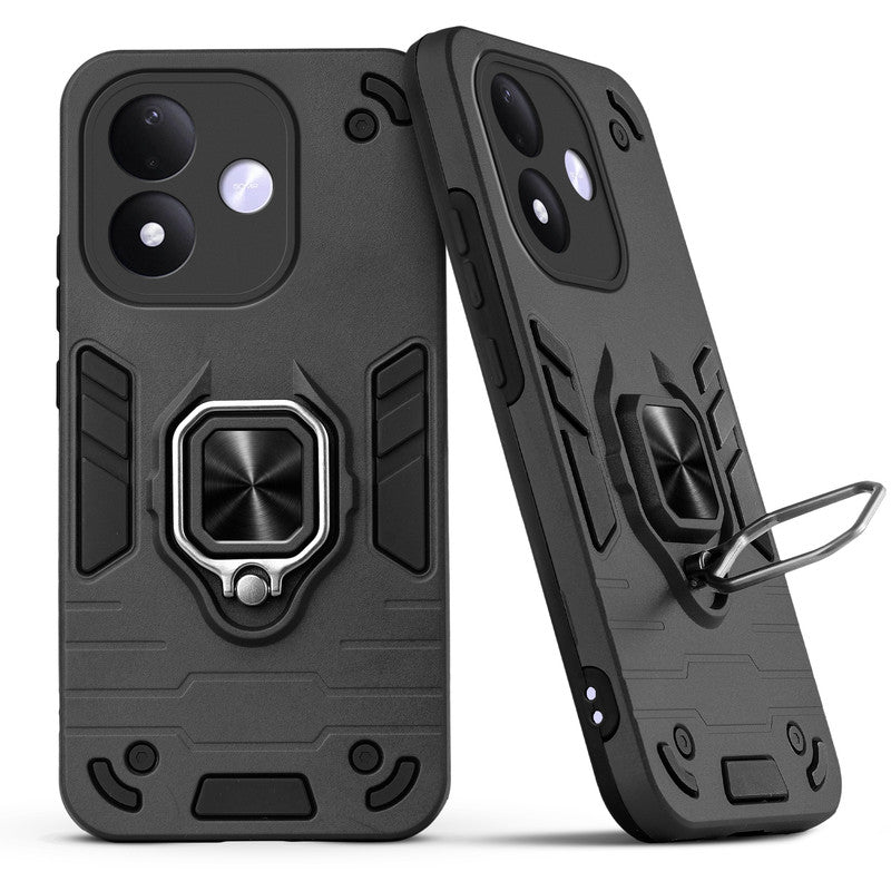 Back view of Redmi Note 17 5G case highlighting the built-in rotating metal ring holder