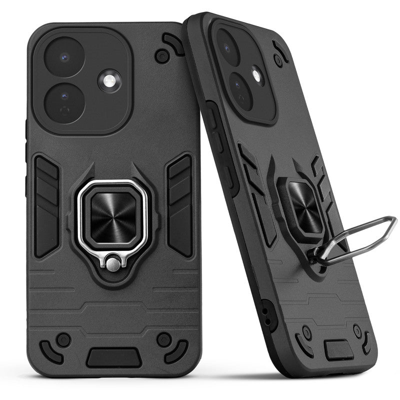 Back view of Redmi Note 17 Pro 5G case highlighting the built-in rotating metal ring holder