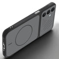 Angled view of Black mobile case for Samsung A26 5G with proper charging port cutout, speaker holes and strong corner protection.