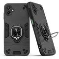 Back view of Samsung F70e 5G case highlighting the built-in rotating metal ring holder