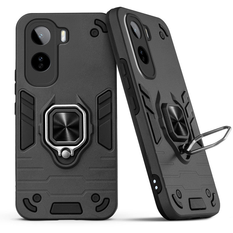 Back view of Vivo T5 Pro 5G case highlighting the built-in rotating metal ring holder