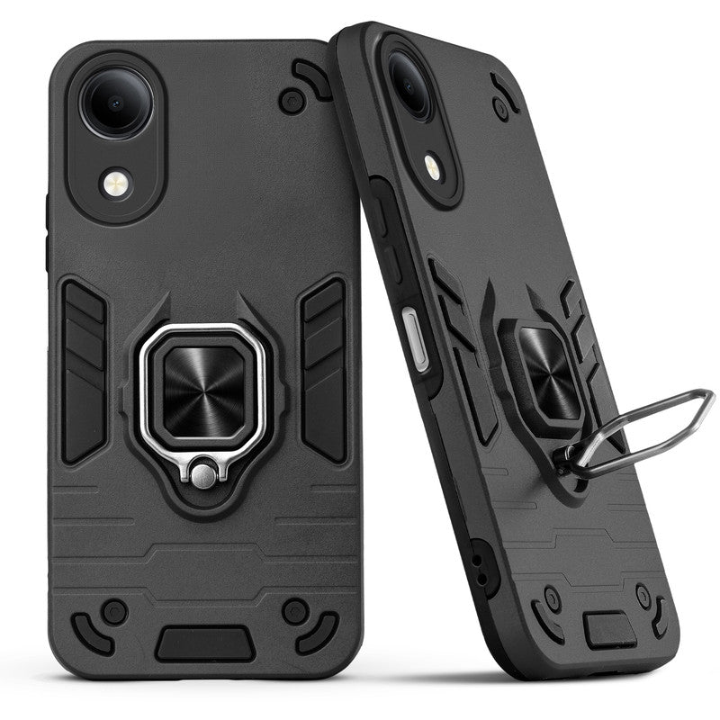 Back view of Vivo T5e 5G case highlighting the built-in rotating metal ring holder