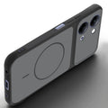 Angled view of Black mobile case for Vivo Y05 4G with proper charging port cutout, speaker holes and strong corner protection.