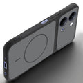 Angled view of Black mobile case for Vivo Y21 5G with proper charging port cutout, speaker holes and strong corner protection.