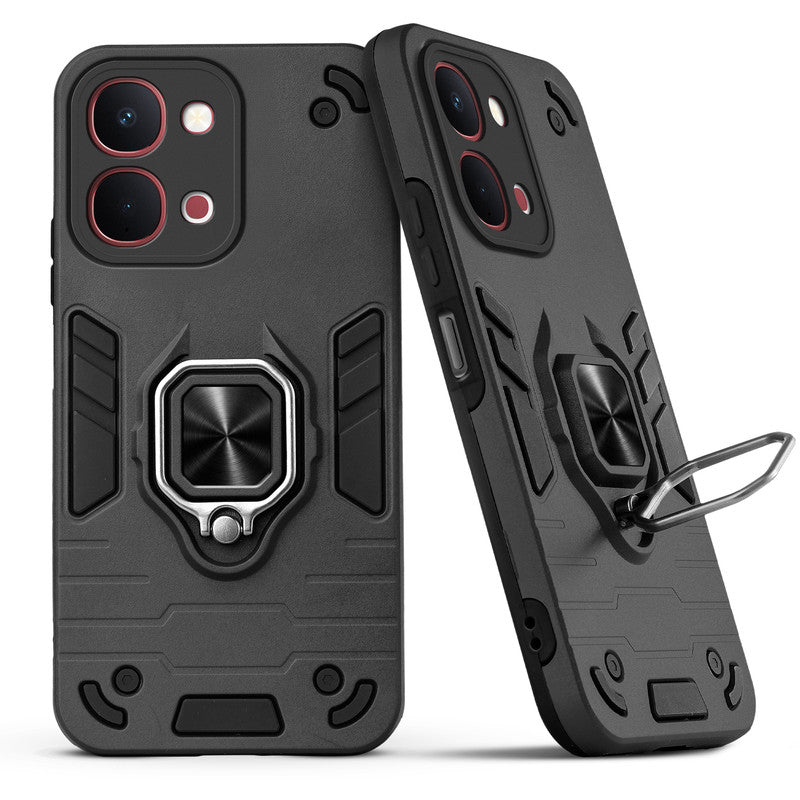Back view of Vivo Y31T 5G case highlighting the built-in rotating metal ring holder