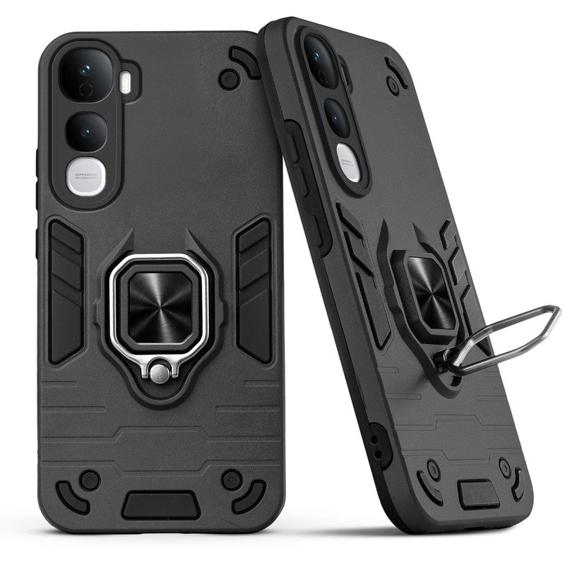 Back view of Vivo Y400 5G case highlighting the built-in rotating metal ring holder