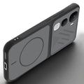 Angled view of Black mobile case for Vivo Y400 Pro 5G with proper charging port cutout, speaker holes and strong corner protection.