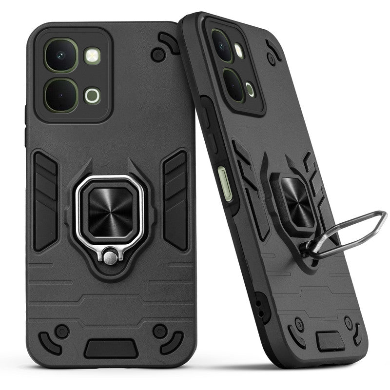 Back view of Vivo Y51 Pro 5G case highlighting the built-in rotating metal ring holder