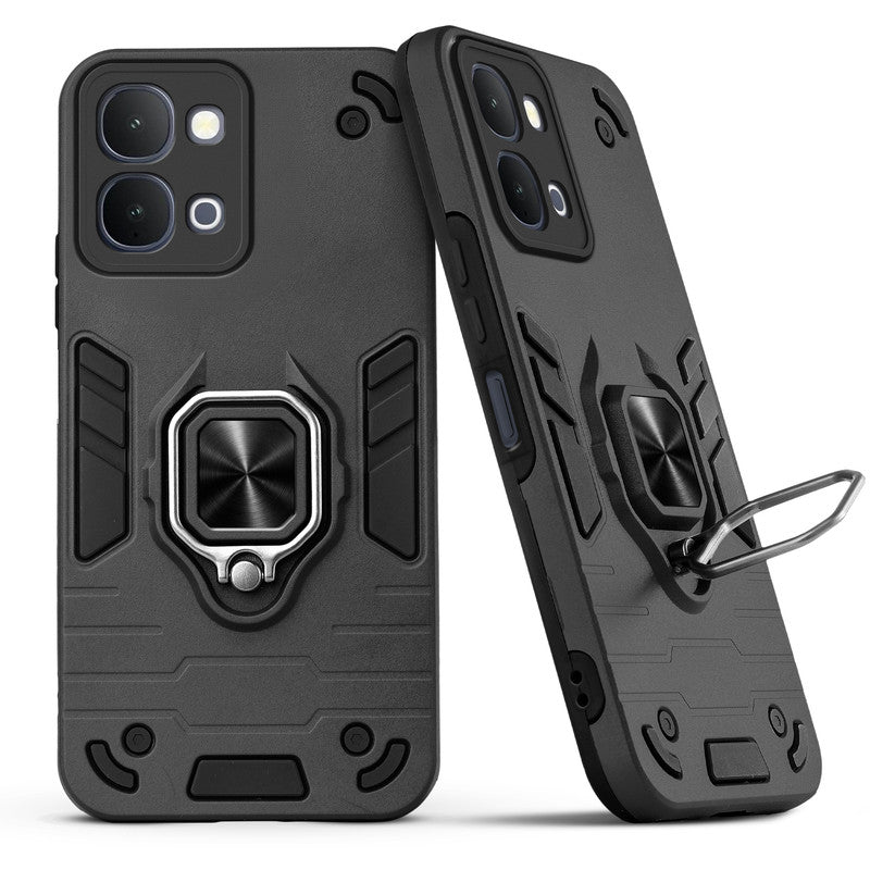 Back view of iQOO Z11x 5G case highlighting the built-in rotating metal ring holder