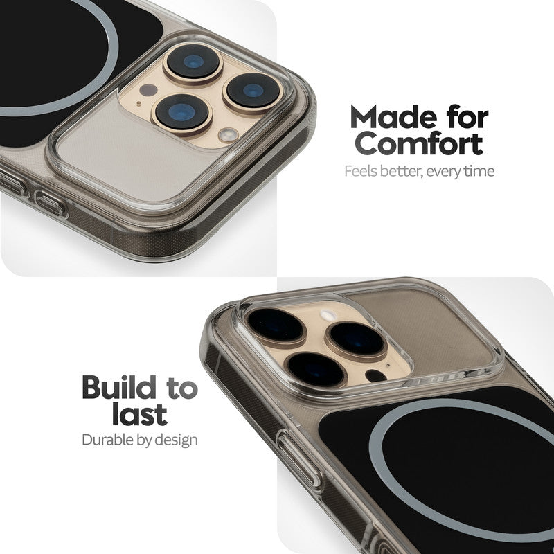Silicone Hybrid Hard Back Cover with Wireless Charging Support for Apple iPhone 16 Pro