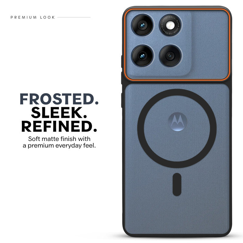 Premium Magnetic Case for Motorola Moto Edge 60 Fusion 5G with Frosted Back, Soft Silicone Edges & Raised Camera Protection