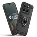 Front and back view of Motorola Moto Edge 70 Fusion 5G fitted with a protective case and ring grip