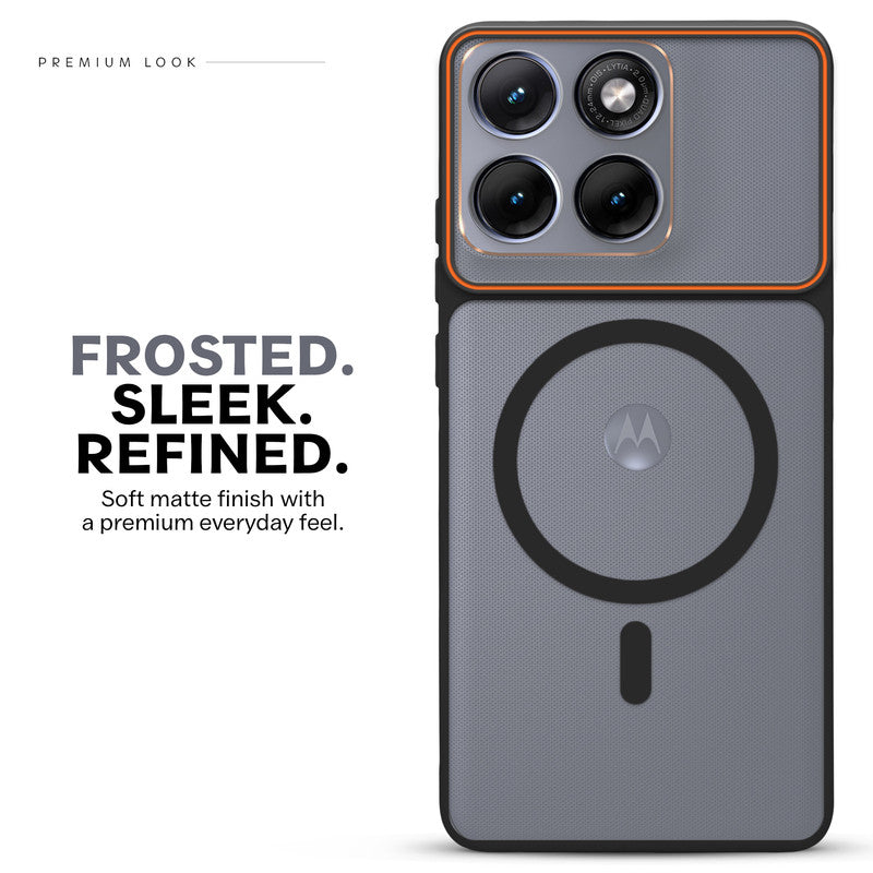 Premium Magnetic Case for Motorola Moto Edge 70 Fusion 5G with Frosted Back, Soft Silicone Edges & Raised Camera Protection