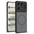 Front and back view of Black protective back cover for Motorola Moto Edge 70 Pro 5G with textured sides, camera guard and slim fit design.