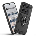 Front and back view of Motorola Moto Edge 70 Pro 5G fitted with a protective case and ring grip