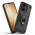 Front and back view of Oppo A6C 4G fitted with a protective case and ring grip