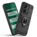 Front and back view of Realme 15 Pro 5G fitted with a protective case and ring grip