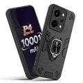 Front and back view of Realme P4 Power 5G fitted with a protective case and ring grip