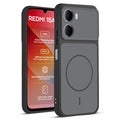 Front and back view of Black protective back cover for Redmi 15A 5G with textured sides, camera guard and slim fit design.