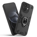 Front and back view of Redmi Note 17 Pro 5G fitted with a protective case and ring grip