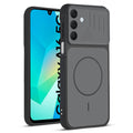 Front and back view of Black protective back cover for Samsung A16 5G with textured sides, camera guard and slim fit design.