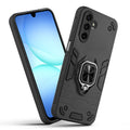 Front and back view of Samsung A17 5G fitted with a protective case and ring grip