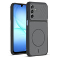 Front and back view of Black protective back cover for Samsung A17 5G with textured sides, camera guard and slim fit design.