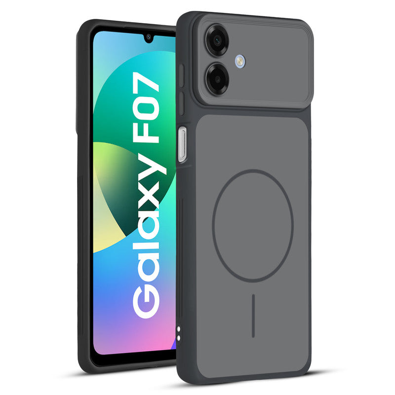 Full protective dual tone Black silicone case for Samsung F07 showing front and back design coverage