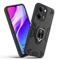 Front and back view of Vivo Y11 5G fitted with a protective case and ring grip
