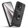 Front and back view of Vivo Y31 Pro 5G fitted with a protective case and ring grip
