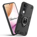 Front and back view of Vivo Y400 Pro 5G fitted with a protective case and ring grip