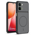 Front and back view of Black protective back cover for Vivo Y51 Pro 5G with textured sides, camera guard and slim fit design.