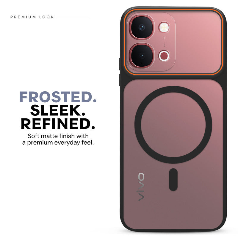 Premium Magnetic Case for Vivo Y51 Pro 5G with Frosted Back, Soft Silicone Edges & Raised Camera Protection