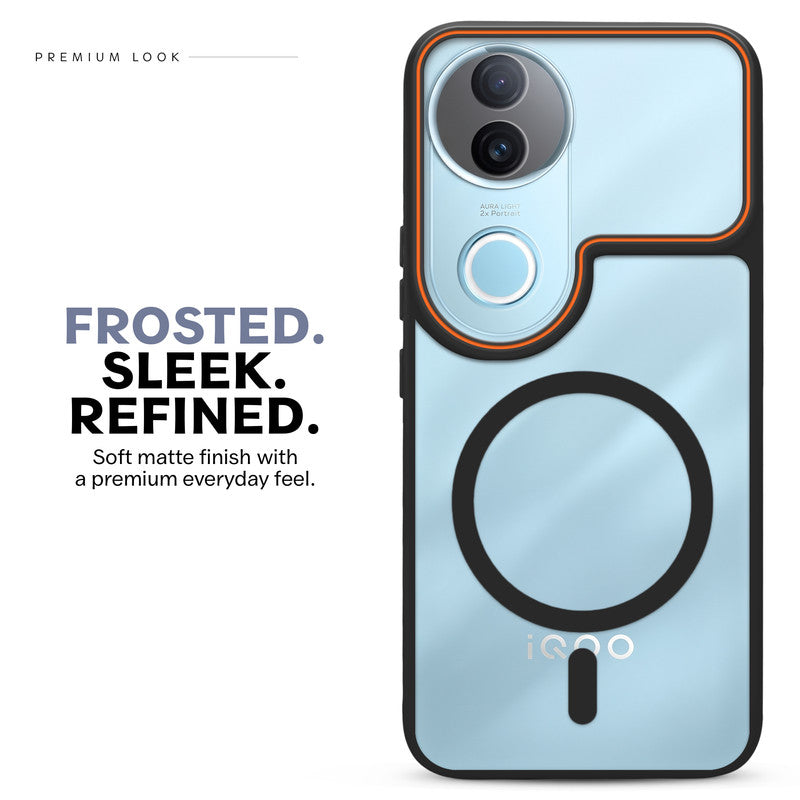 Premium Magnetic Case for iQOO Z10R 5G with Frosted Back, Soft Silicone Edges & Raised Camera Protection