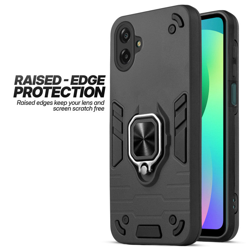 Samsung F07 case showing raised edge protection for camera and screen