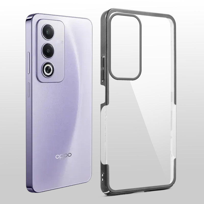 Crystal Clear Premium Case with Shiny Colorful Edges and Precise Cutouts for Oppo A3 Pro 5G