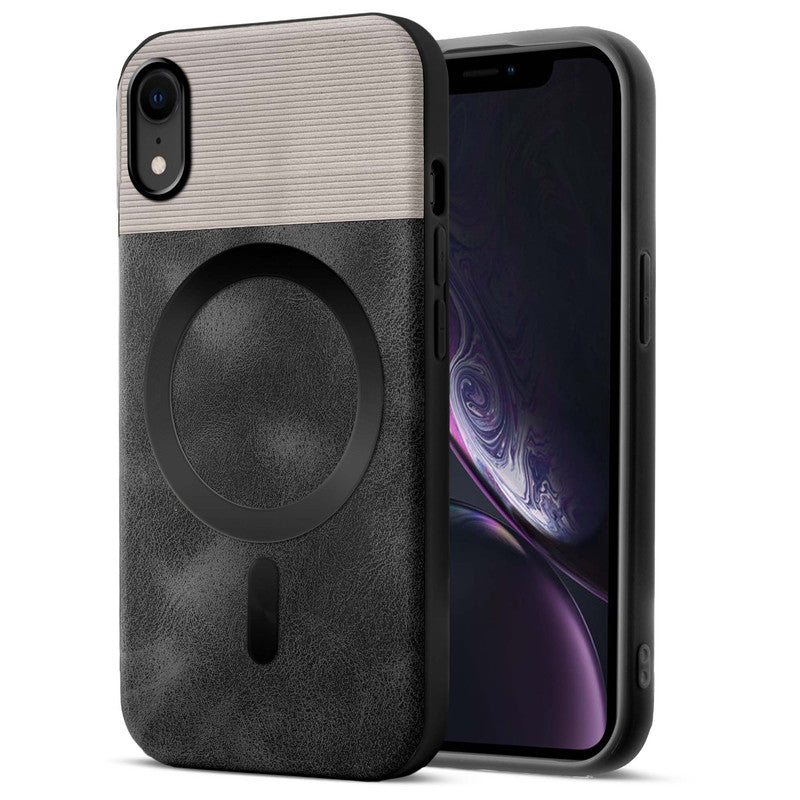 Smooth PU Leather Back Cover for Apple iPhone XR , MagSafe Support & Soft Fabric Inside