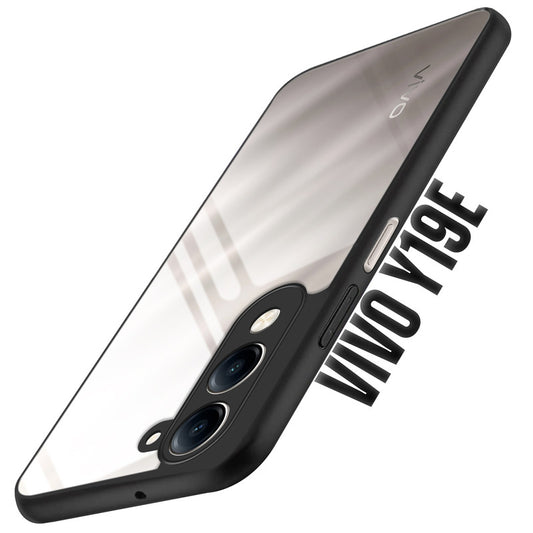 Premium Silicon Coloured Soft Framed Case with Clear Back Cover For Vivo Y19e