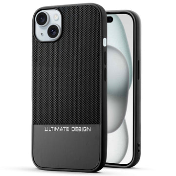 Two-Tone Back Cover with Pyramid Texture & Vegan Leather Finish for Apple iPhone 15 - Where Style Meets Function