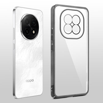 Crystal Clear Transparent Premium Shiny colorful Edges Hard Back Case For Oppo F29 Pro 5G