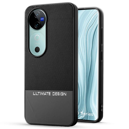 Two-Tone Back Cover with Pyramid Texture & Vegan Leather Finish for Vivo V40 5G - Where Style Meets Function