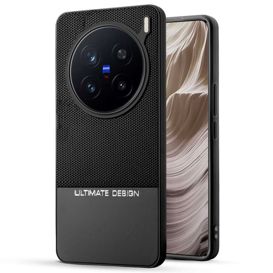 Two-Tone Back Cover with Pyramid Texture & Vegan Leather Finish for Vivo X200 Pro 5G - Where Style Meets Function