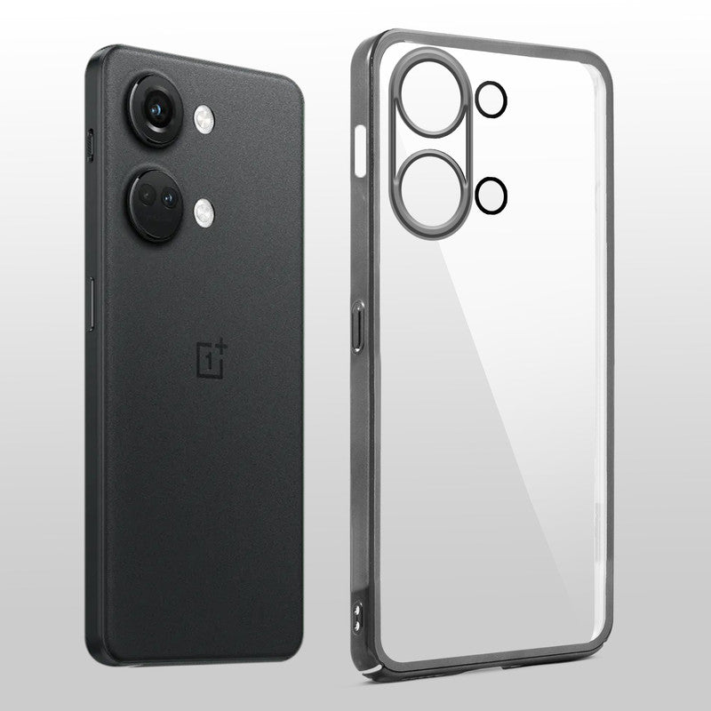 Crystal Clear Transparent Premium Shiny colorful Edges Hard Back Case For OnePlus Nord 3 5G