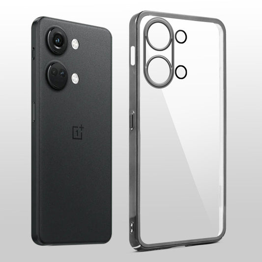 Crystal Clear Transparent Premium Shiny colorful Edges Hard Back Case For OnePlus Nord 3 5G
