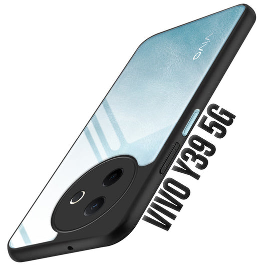 Premium Silicon Coloured Soft Framed Case with Clear Back Cover For Vivo Y39 5G