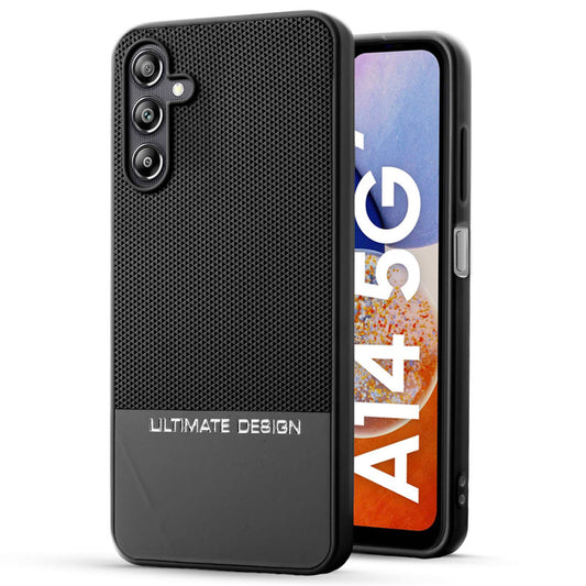 Two-Tone Back Cover with Pyramid Texture & Vegan Leather Finish for Samsung A14 5G - Where Style Meets Function