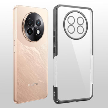 Crystal Clear Premium Case with Shiny Colorful Edges and Precise Cutouts for Realme 13 Plus 5G