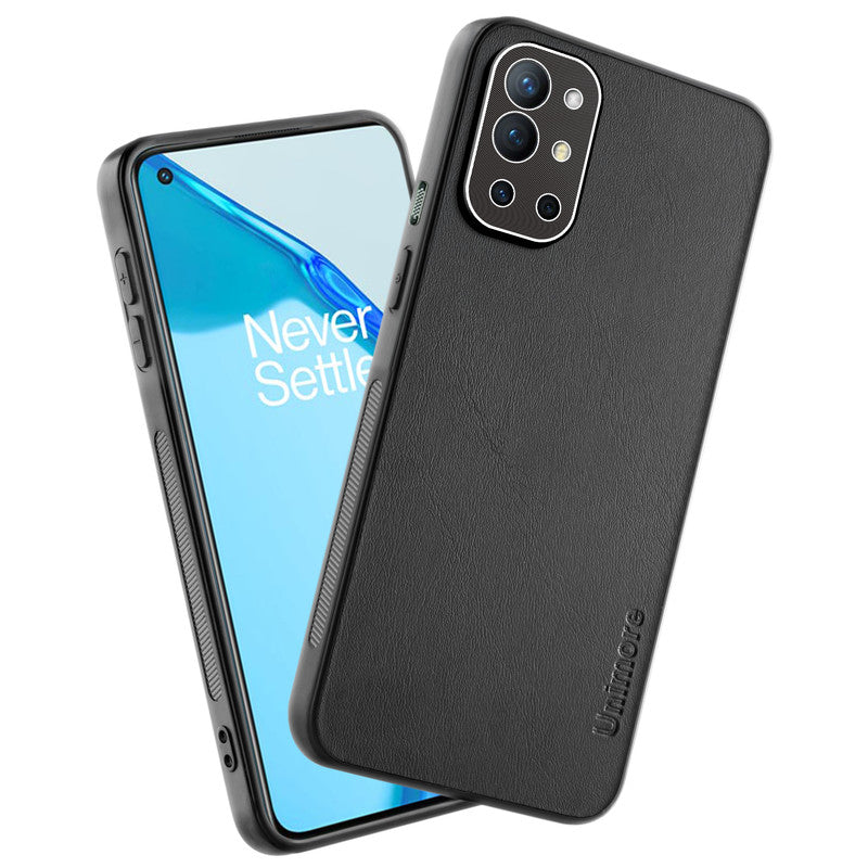 Unimore Leather Hard Case with Shiny Camera Protection For OnePlus 9R 5G