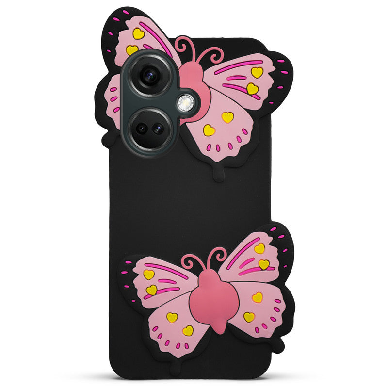 3D Vibrant Butterfly Silicone Phone Case For OnePlus Nord CE 3 5G