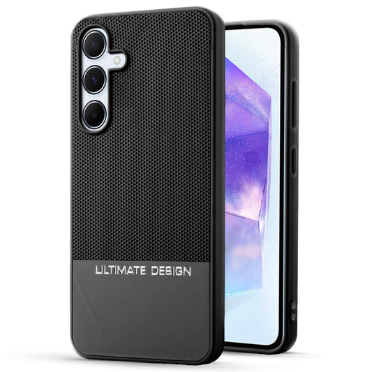 Two-Tone Back Cover with Pyramid Texture & Vegan Leather Finish for Samsung A55 5G - Where Style Meets Function